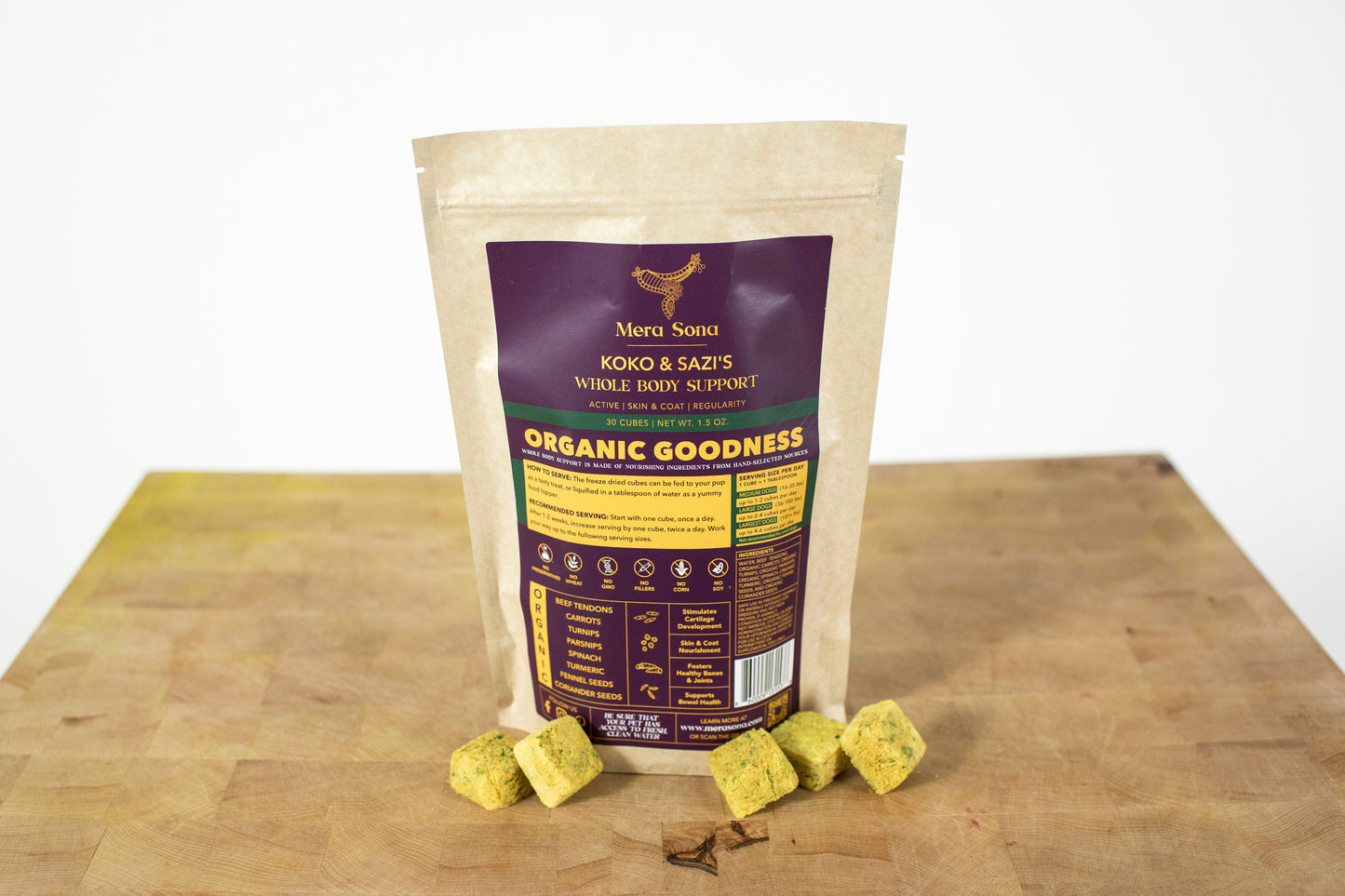 Koko and Sazi's Whole Body Support - TABLESPOON SIZE Cubes (for dogs)