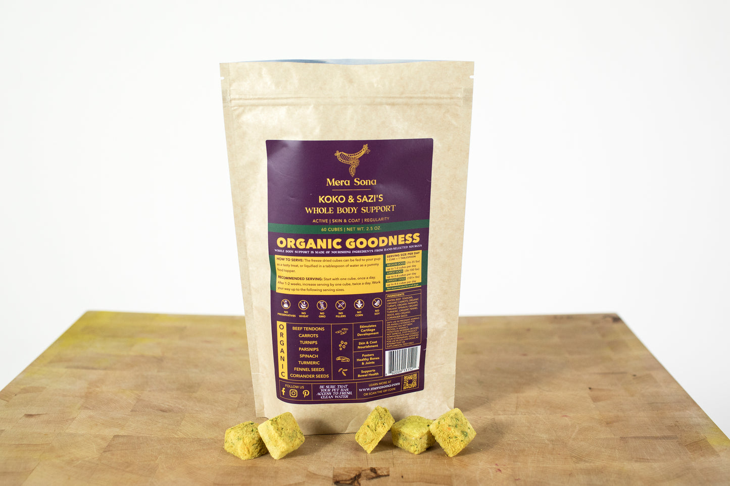 Koko and Sazi's Whole Body Support - TABLESPOON SIZE Cubes (for dogs)