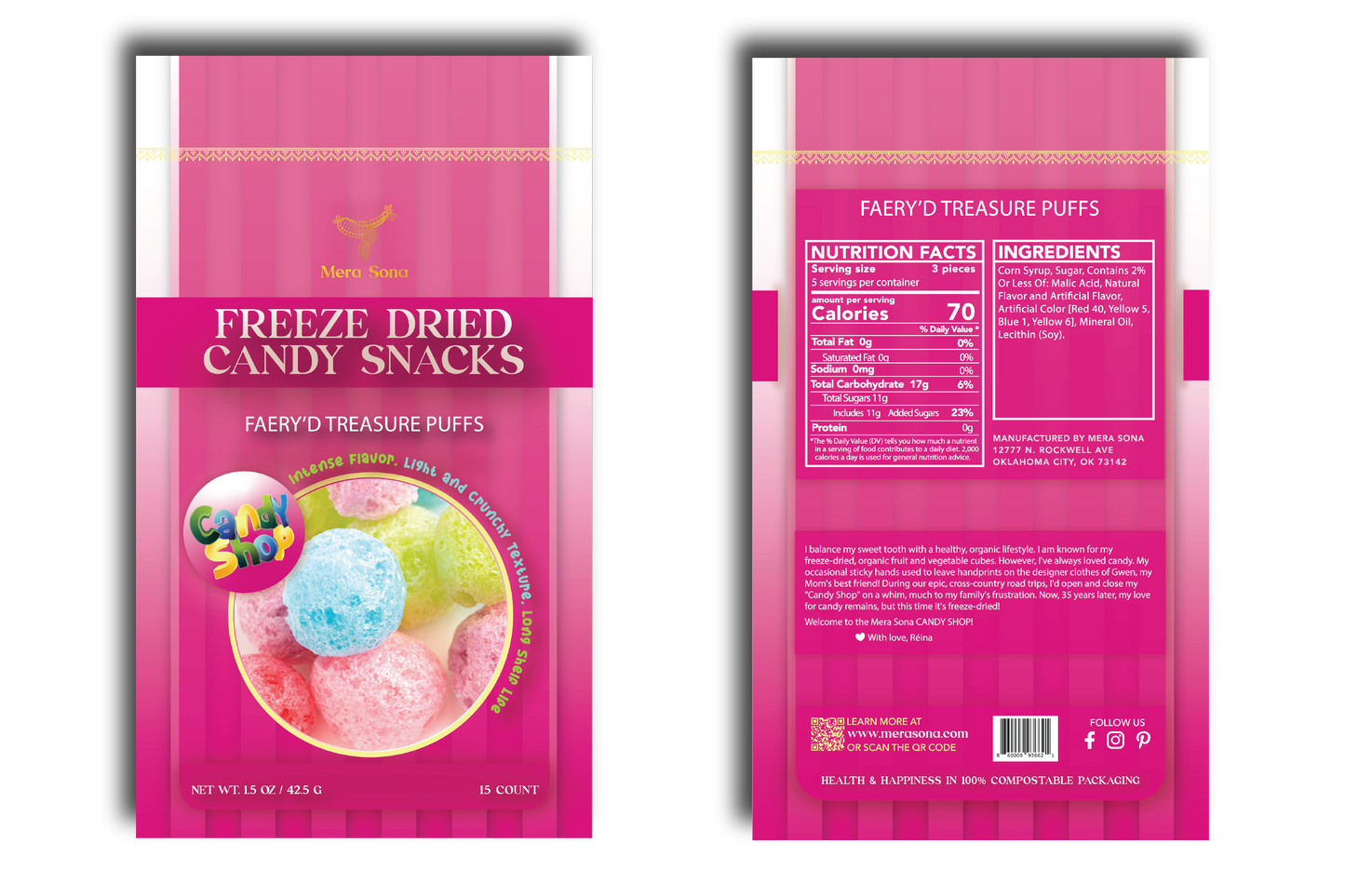 Freeze dried candy